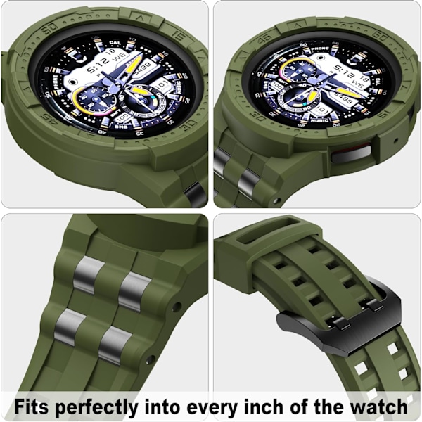 Etui Kompatibelt med   Galaxy Watch 5 Pro Rem med Etui til Galaxy 5 Pro 45mm 2022 Mænd ArmyGreen  ArmyGreen