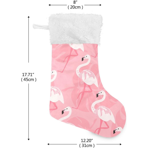Julklapp, personliga julklappsstrumpor 2-pack Flamingo Rosa Tropisk Växt 45,7 cm Julstrumpor Hängande Ornament Kamin för B