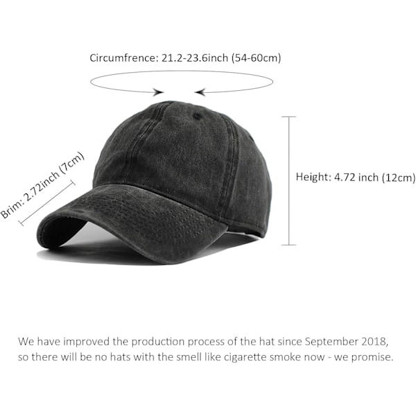 Vasket slidt twill bomulds baseball cap - Dad Hat