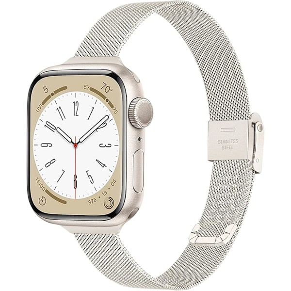 Armband för Apple Watch Series 8 7 45mm / SE (2:a generationen) 44mm Starlight