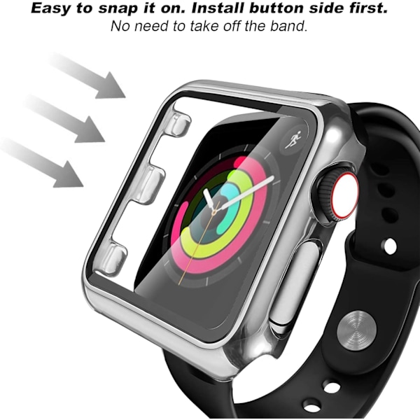 40 mm Bling-etui kompatibelt med Apple Watch-rem med indbygget hærdet glas