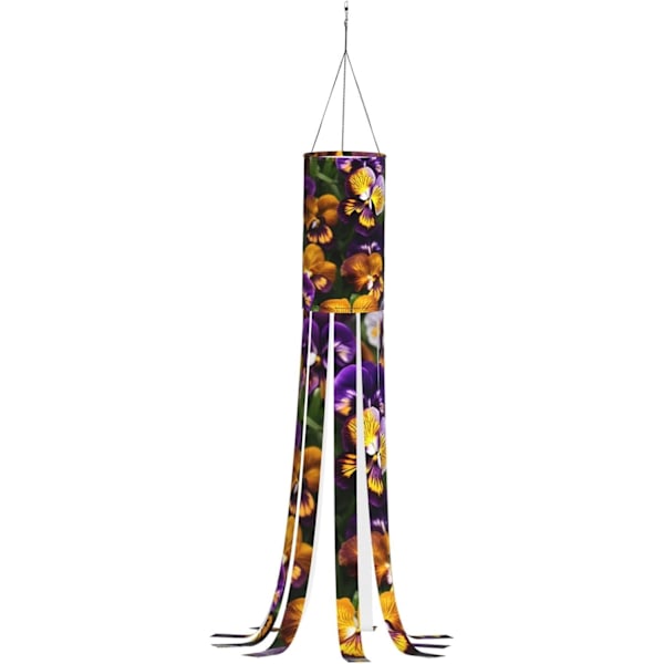 Pansy Perfection Print Halloween Vindpose 40 Tommer Udendørs Dekoration Hængende Dekoration til Væg Træ Front, Uden Lys
