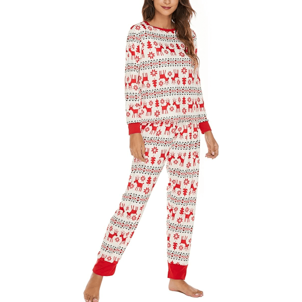 Dame julepyjamas, langærmet pyjamasæt, todelt nattesæt,