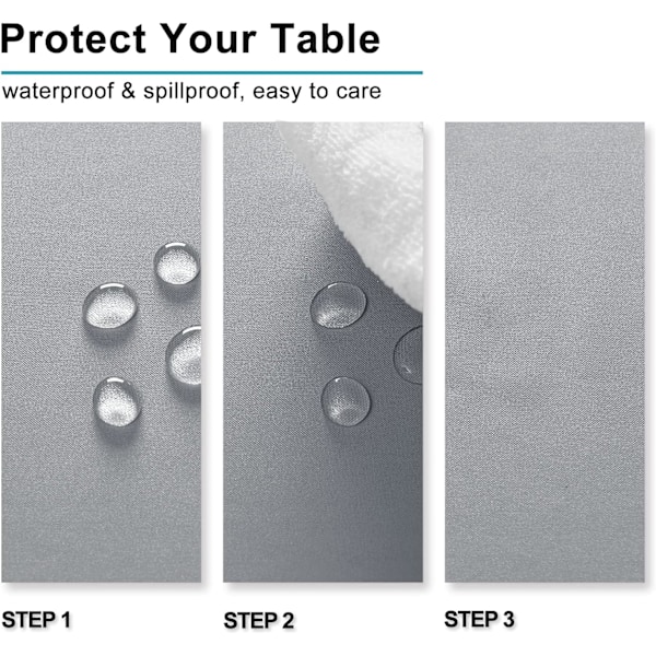 Sølvgrå firkantet dug - Vandtæt og spildsikker vaskbar stofdug til spisestue, køkken, fest og udendørs, 60 x 60 tommer Sil Sil
