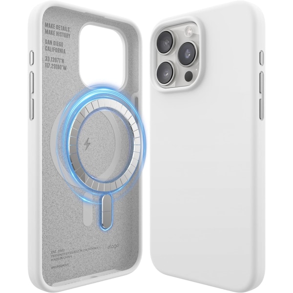 Magnetisk silikone etui kompatibelt med iPhone 15 Pro Max etui, kompatibelt med MagSafe alle tilbehør, indbyggede magneter, premium silikone, fuld krop