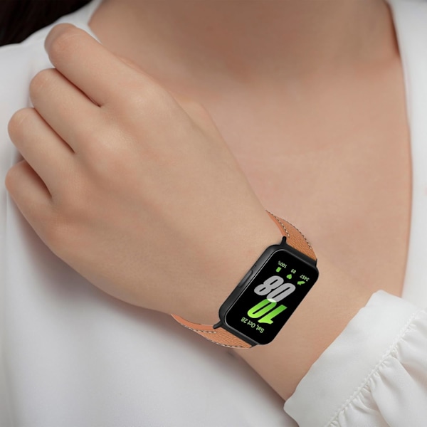 Reservedeler i skinn til Galaxy Fit 3, magnetisk foldespenne, klassisk reservearmbånd i ekte skinn