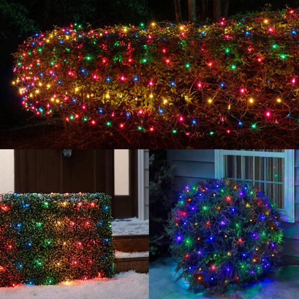 Julnätljus, 360 LED 12ft x 5ft Anslutningsbara Nätljus, 8 lägen Lågspänning Säker Adapter för Julgranar, Buskar, Bröllop,
