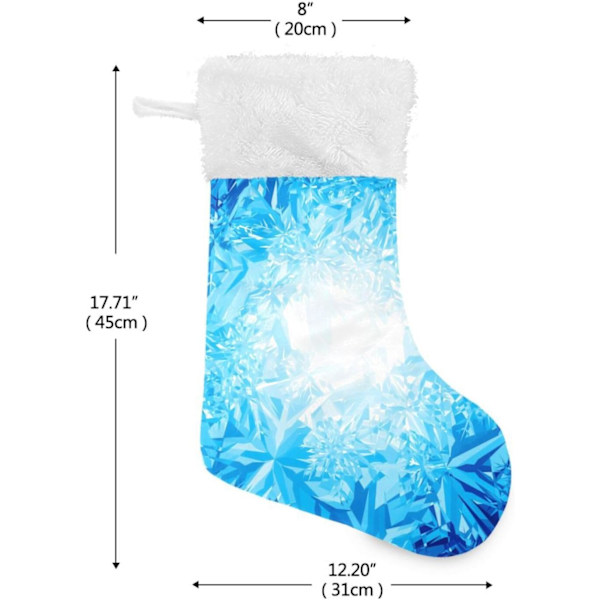 Julklapp, Personliga Julklappsstrumpor 2-pack Jul Fantasy Blå Snöflingor 45,7 cm Julstrumpor Hängande Ornament Kam