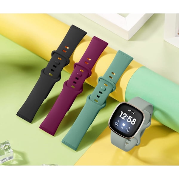 Mjuka silikonremmar för Fitbit Versa 3/4/Sense - Stor/Liten (4-pack)