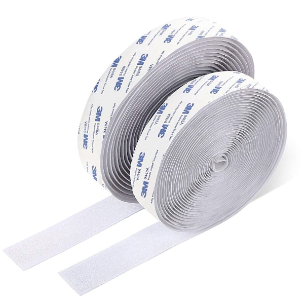 Dobbeltsidig klebende pads - 5m x 2cm, hvit, 1 sett