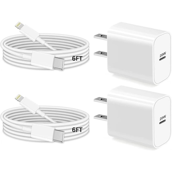 Iphone-lader, [Apple Mfi-sertifisert] 2-pakning 20W Pd Type-C