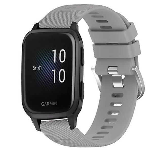 Til Garmin Venu Sq 20mm Solid Color Soft Silicone Watch Band IIU Grey