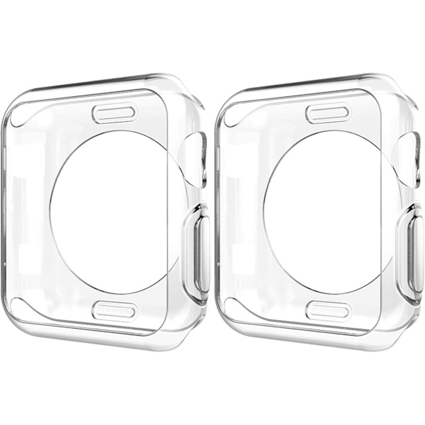 2-pack 42 mm fodral för Apple Watch Series 3 2 1 fodral, mjukt TPU-skydd