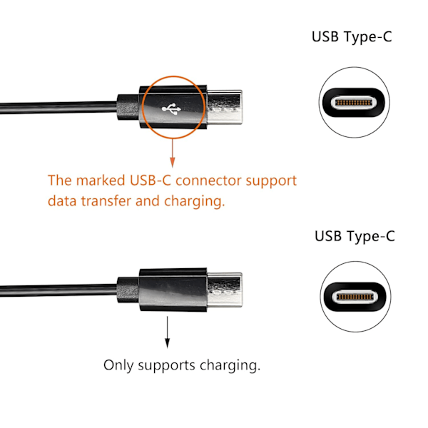 USB Type C Splitter Ladekabel .1ft 2 i 1 Multi Ladekabel