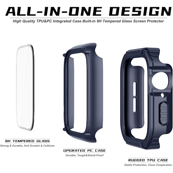 Robust Apple Watch-fodral 42 mm serie 3/2/1 med skärmskydd