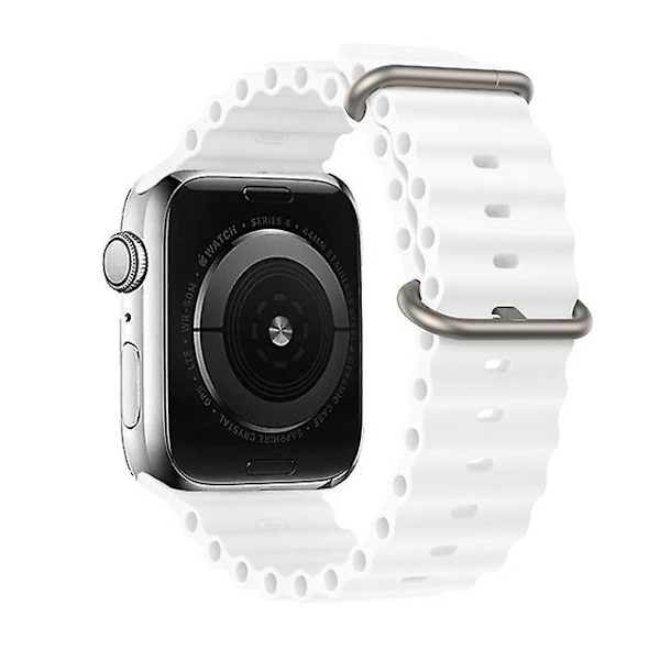 Rem för Apple Watch Ultra Band 49mm 44mm 40mm 45mm 41mm 42mm 45 Mm Armband Silikon Armband Iwatch Serie 7 8 4 5 6 3 Se White 38mm 40mm 41mm