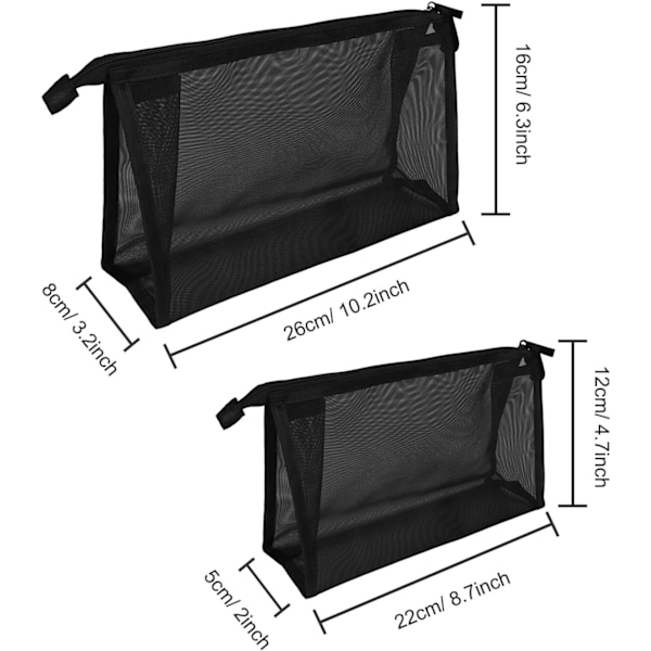 Mesh Makeup Taske Gennemsigtig Lynlås Pung Rejse Kosmetik