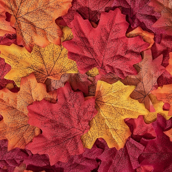 Fake Fall Leaves (1000 Pcs) - Artificial Maple Leaves for Fall and