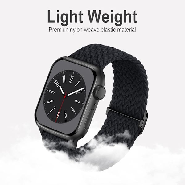 Flätad Solo Loop kompatibel med Apple Watch Band 38 mm