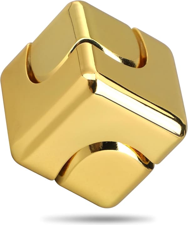 Infinite Gear Fidget Cube - 2-i-1 Transformabel Spinner - Stresslindring (Guld)