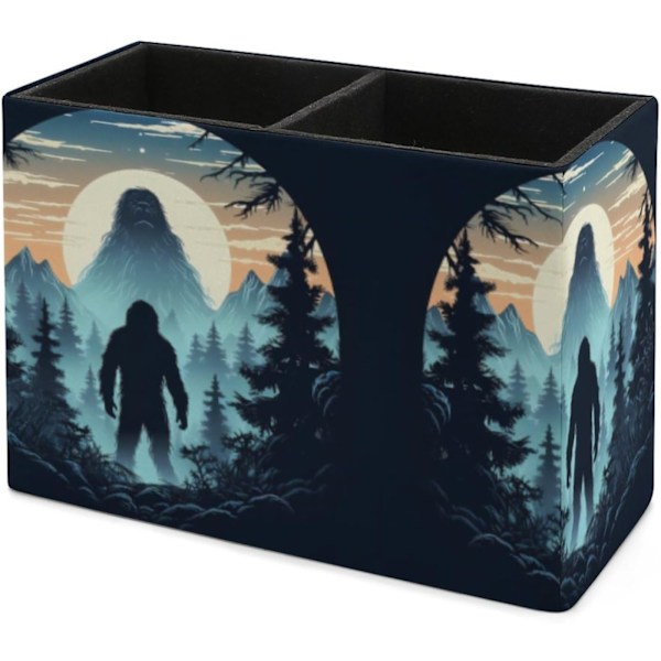 Ssqutch Bigfoot PU Läder Pennhållare och Behållare Pennställ Makeup Borstställ Pennor i Kopp för Kontor Hem Färg Färg