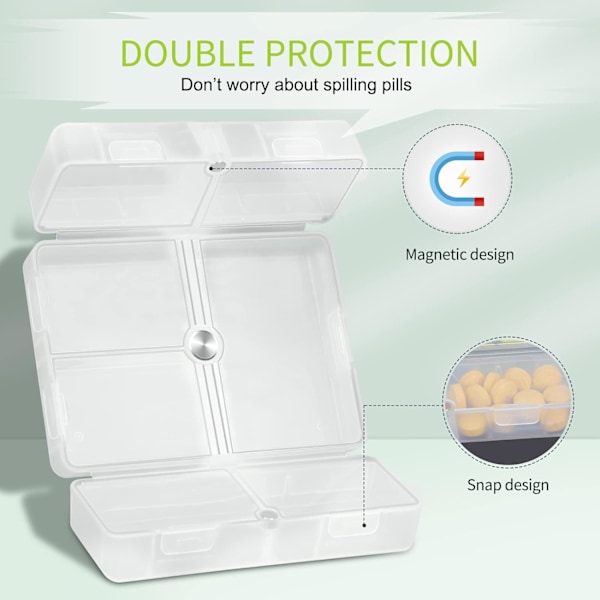 2 stk. Daily Pill Organizer, 7 rum Portable Pill