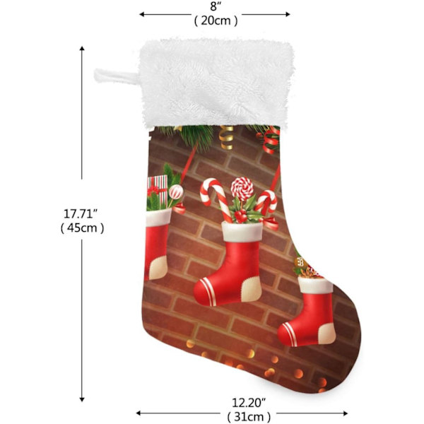 Julklapp, Personliga Julklappsstrumpor 2-pack Julstrumpor Vägg 18 tum Julstrumpor Hängande Ornament Eldstad för Träddekoration