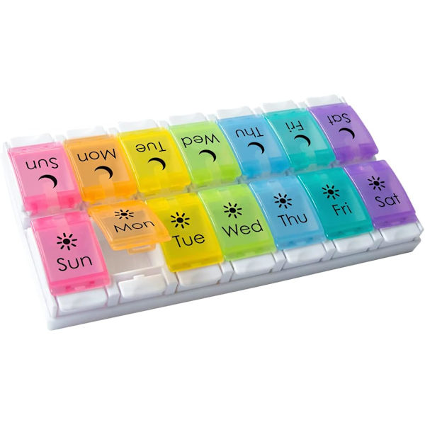 Dostryckknapp (7-dagars) case, medicinplanerare