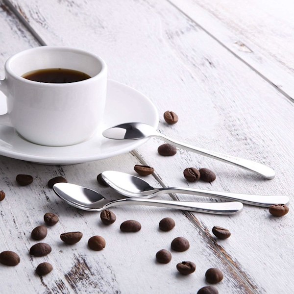 12 delar 4\" rostfritt stål mini kaffeskedar