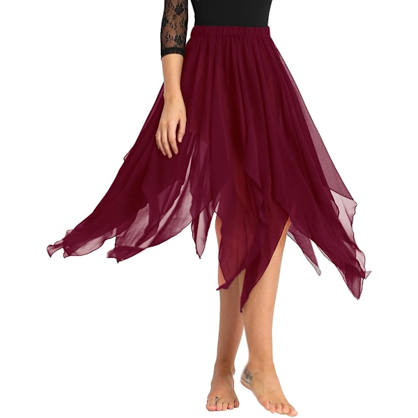 Kvinners Chiffon Hi-Low Lang Dansekjole Lyriske Dansekostymer