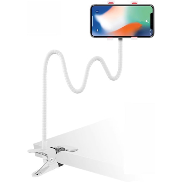 Gooseneck Telefonhållare, Lazy Bracket, Mobiltelefonhållare Ställ för Säng Flexibel Arm Justerbar Mobiltelefonfäste Klämma på Skrivbord Sängram Kompatibel med