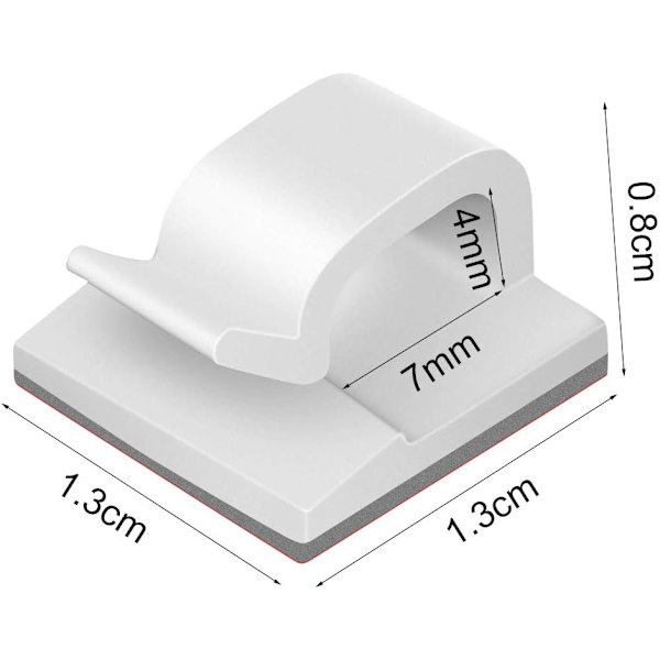 Kabelklemme selvklebende, 130 stk kabelklemmer, kabel