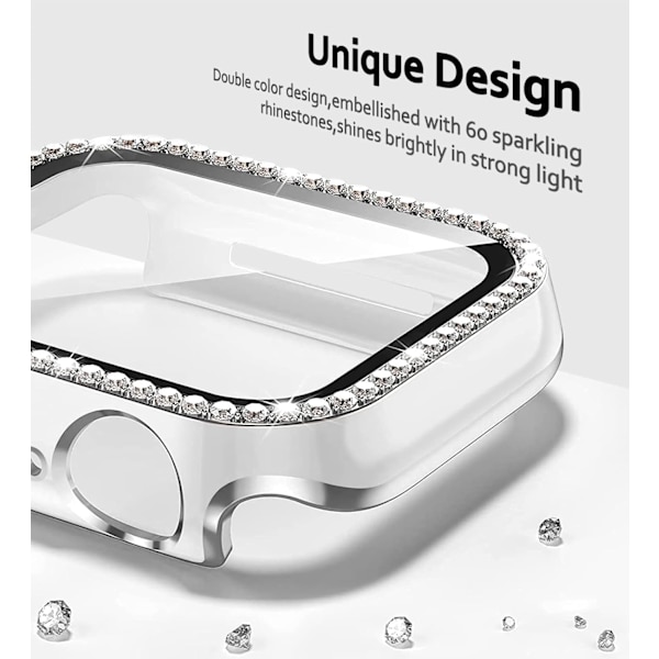 2-pack fodral för Apple Watch SE/6/5/4 44mm, Crystal Bling