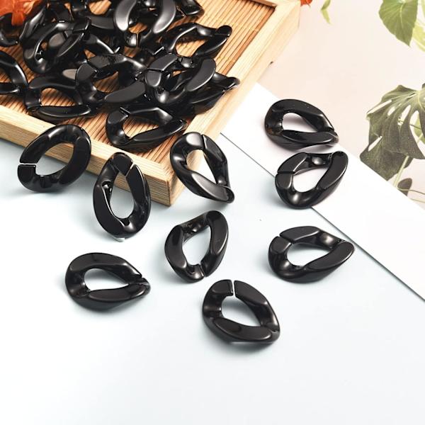300 stk svart akryl lenkekoblinger for Halloween Chain Link