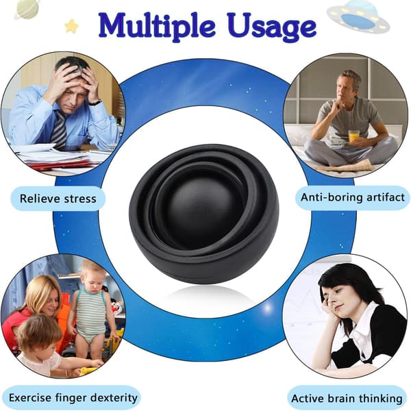 3D Infinite Flip Fidget - Stressball for ADHD - Barn/Voksne (Svart)