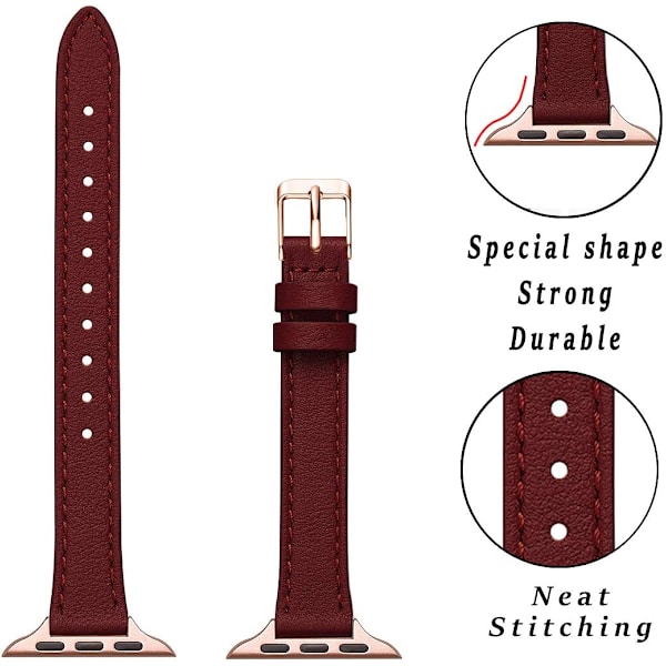 Smala läderband som är kompatibla med Apple Watch Band 38 mm