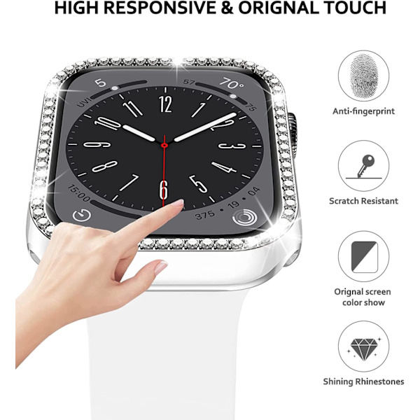 2-pack fodral för Apple Watch SE/6/5/4 44mm, Crystal Bling