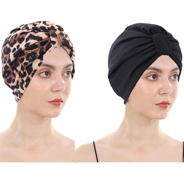 Cotton Turbans Satin Liner Dubbellagers mössa Chemo Cap