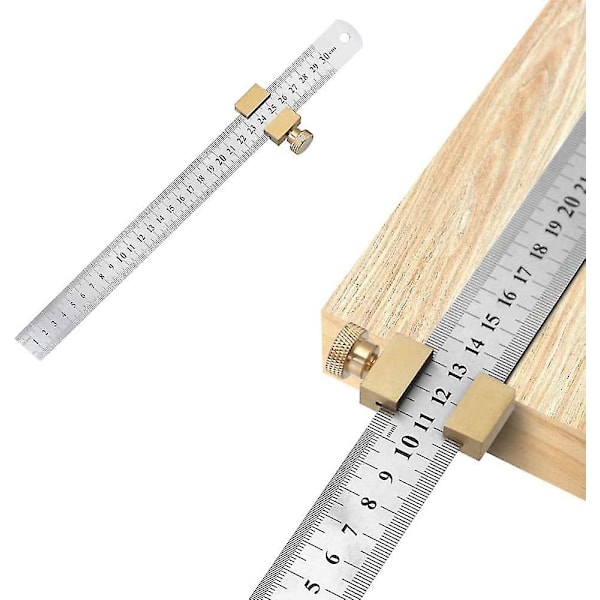Rustfrit stål lineal messing stål lineal lokaliseringsblok parallel lineal gave