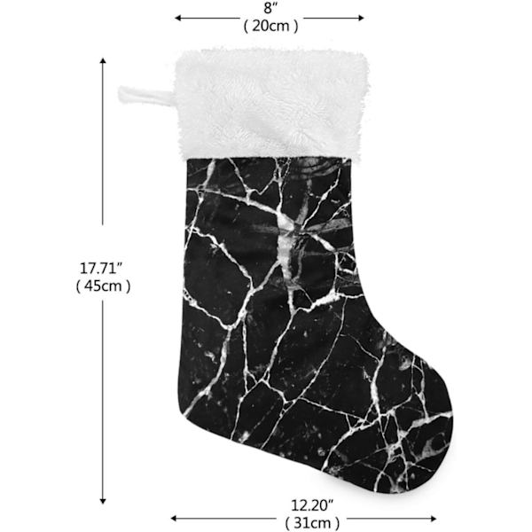Jule-Strømpe, Personlige Jule-Strømper 2-pak Abstrakt Sort Marmor Sten 45,7 cm Jule-Strømper Hængende Ornament Pejs til B