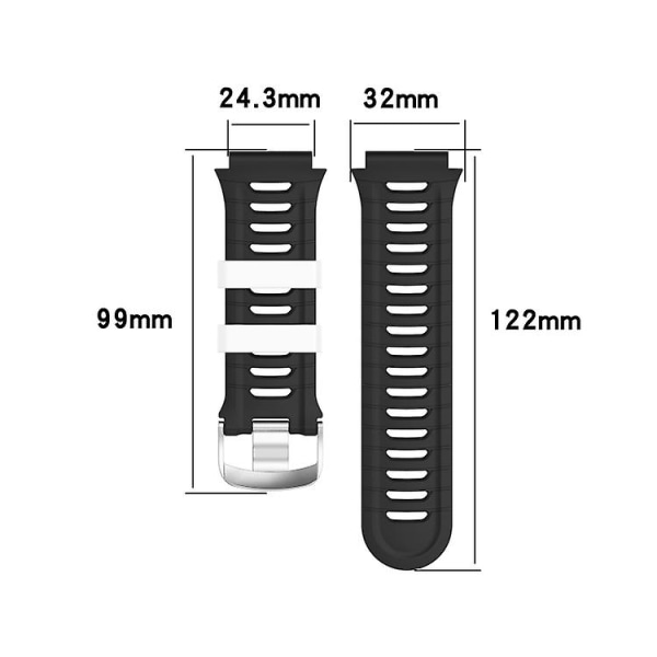 For Garmin Forerunner 920xt To-farvet stålspænde urrem NTB White-Black