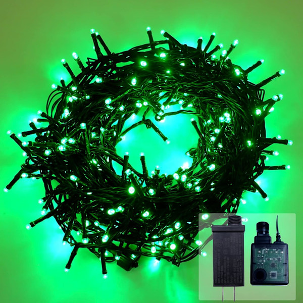 Utomhus ljusslinga inomhus 300 LED 98,4ft jul ljusslinga trädgård älva ljusslinga vattentät 16 lägen plug in älva ljusslinga för grön