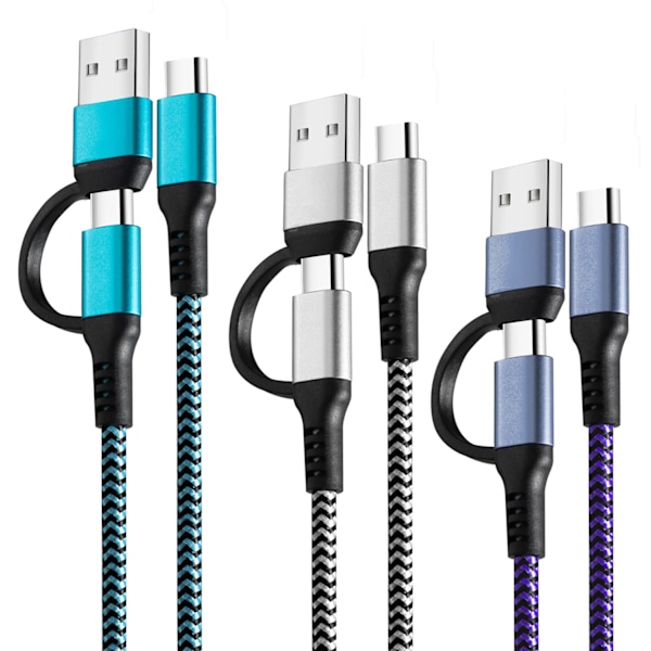 USB C till USB C-kabel, 60W 3-pack snabbladdningssladdar 6 Ft Qc