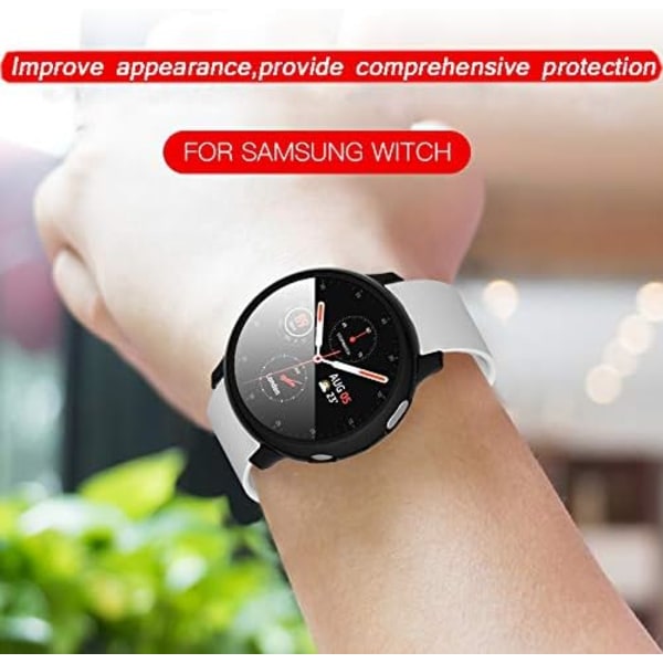 Yhteensopiva Galaxy Watch Active 2 -kotelon kanssa, jossa on HD-kovakalvonäyttösuoja, ohut suojus, täysi peittävä suojus Galaxy Watch Active2 Watch A:lle
