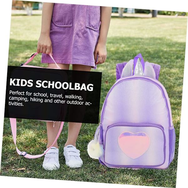 Ryggsäck Axelväska Slingväska för Bedårande Bokväska Resväska Organizer Grundskoleväskor Skolväska Lila Greeter Axelväskor Barn