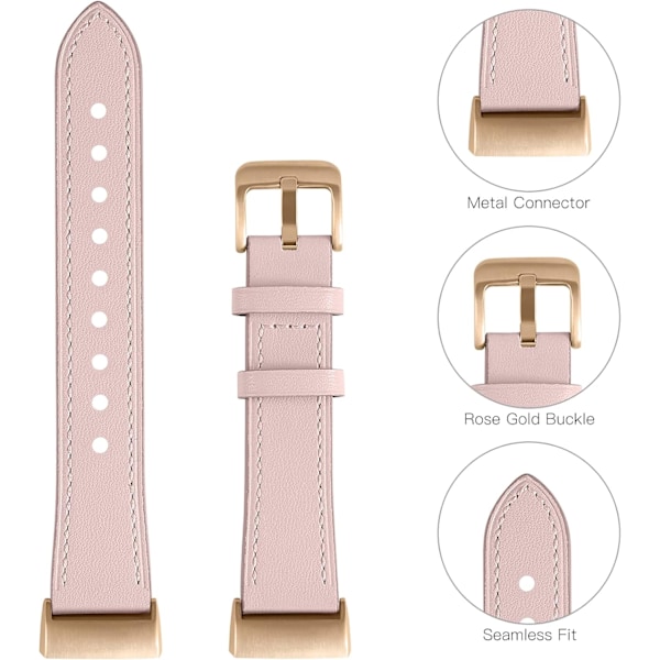Rem för Fitbit Charge 4/3 - Äkta läderersättningsarmband för Charge 3/4 Tracker