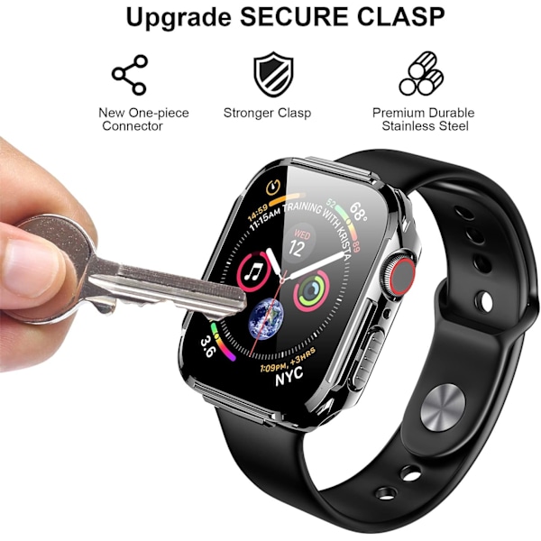 Robust fodral kompatibel med Apple Watch Series 8 7 41mm med härdat glas