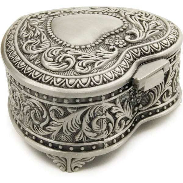 Præget legering metal musikboks med hjerteformet design (sang: You are My Sunshine)
