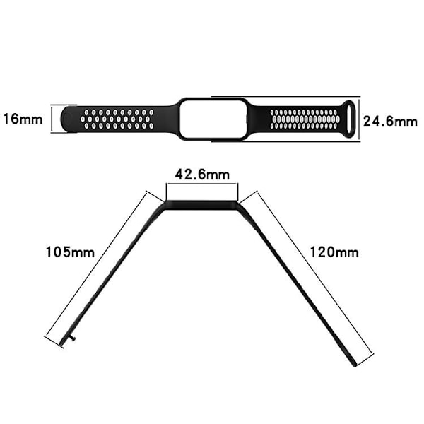 For Amazfit Band 7 Loop To-farvet Åndbar Silikone Urrem PVL Black-Lime