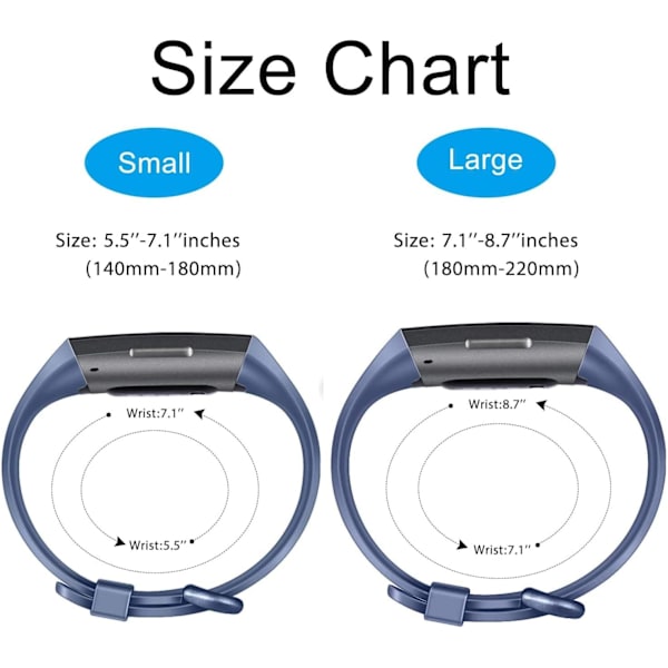3-pak justerbare erstatningsremmer for Fitbit Charge 3/4